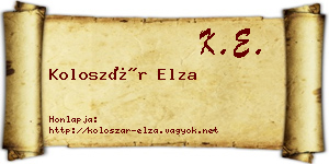 Koloszár Elza névjegykártya